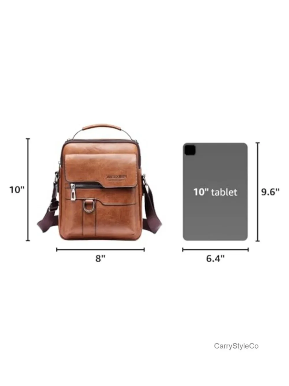 PU Leather Messenger Bag Crossbody Shoulder Bag with Zipper